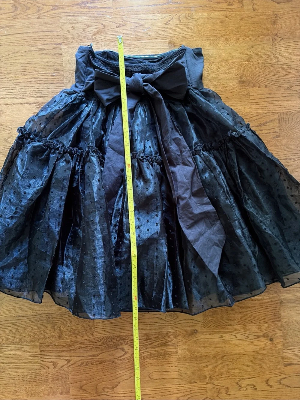 Free People Theo Summer Puff Mini Dress Black Strapless Flocked Dot Homecoming S